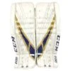 CCM Extreme Flex 4 - Used Pro Stock Goalie Pads - (White/Navy/Gold) -Hockey Stick Man Photo2023 04 26 12555PM