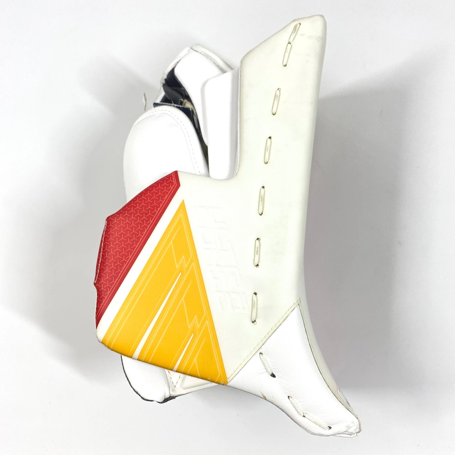 Bauer Supreme UltraSonic - New Pro Stock Goalie Blocker (White/Red/Yellow) 4 Bauer Supreme UltraSonic - New Pro Stock Goalie Blocker (White/Red/Yellow) - Image 2