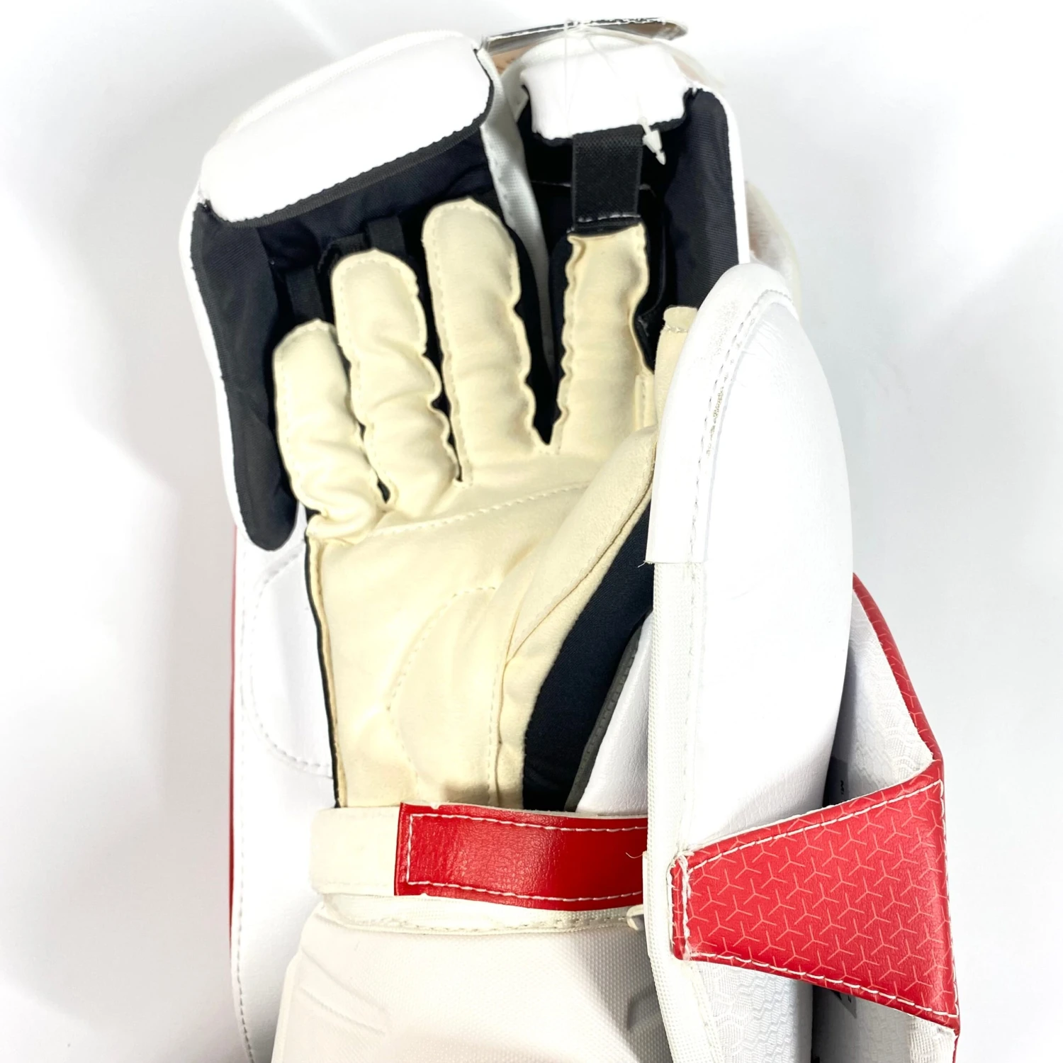 Bauer Supreme UltraSonic - New Pro Stock Goalie Blocker (White/Red/Yellow) 5 Bauer Supreme UltraSonic - New Pro Stock Goalie Blocker (White/Red/Yellow) - Image 3