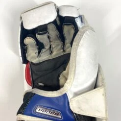 Bauer Supreme 2S Pro - Used Pro Stock Goalie Blocker (White/Red/Blue) -Hockey Stick Man Photo2023 05 02 50133PM