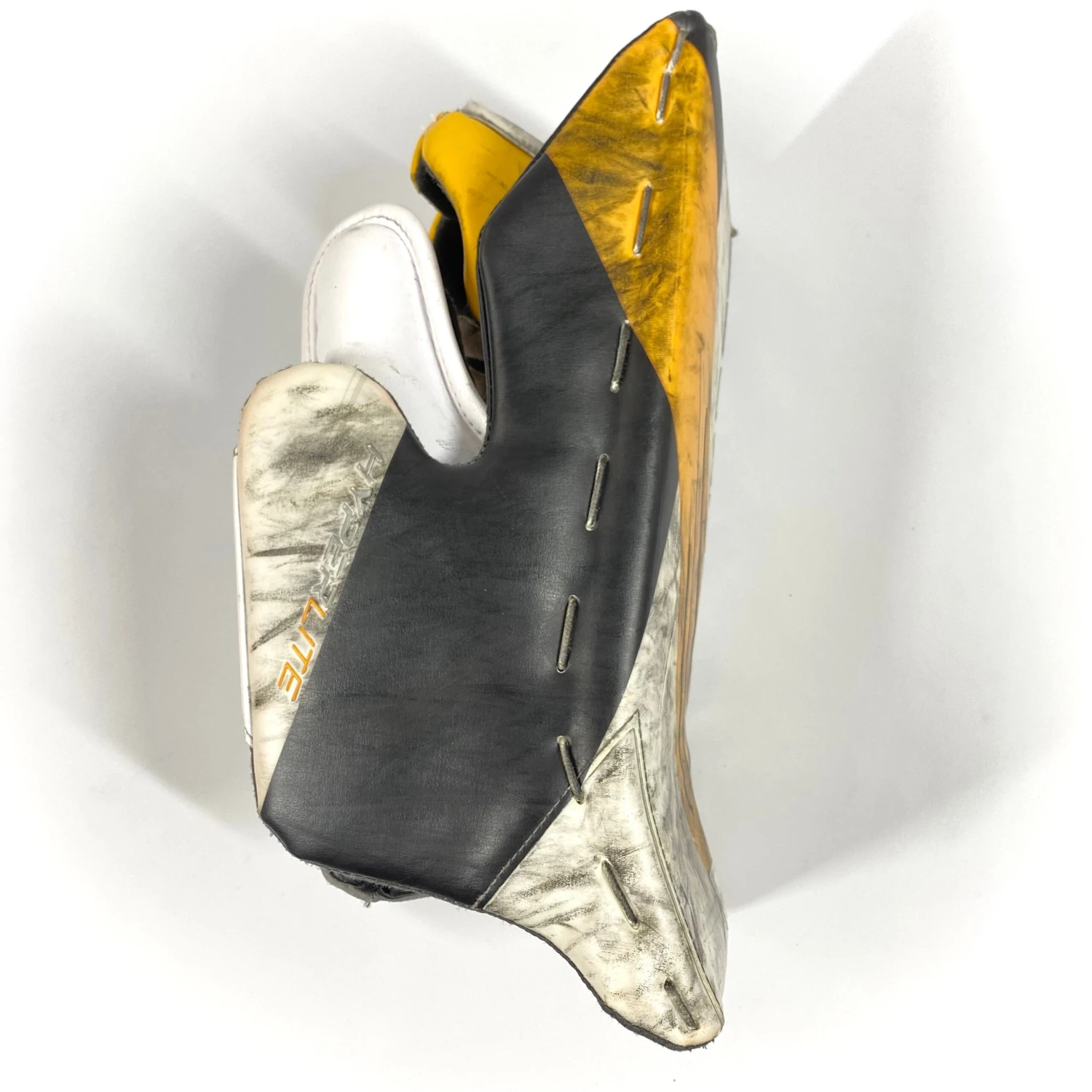 Bauer Vapor HyperLite - Used Pro Stock Goalie Blocker (White/Yellow/Black) 4 Bauer Vapor HyperLite - Used Pro Stock Goalie Blocker (White/Yellow/Black) - Image 2