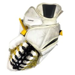 Bauer Vapor HyperLite - Used Pro Stock Goalie Glove (White/Yellow/Black) -Hockey Stick Man Photo2023 05 03 31909PM