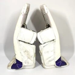 Bauer Supreme 2S Pro - Used Pro Stock Goalie Pads - Full Set (White/Purple/Black) -Hockey Stick Man Photo2023 05 04 125104PM