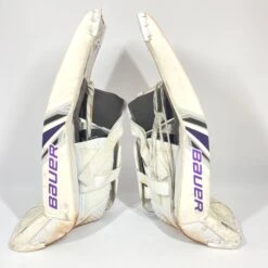 Bauer Supreme 2S Pro - Used Pro Stock Goalie Pads - Full Set (White/Purple/Black) -Hockey Stick Man Photo2023 05 04 125350PM
