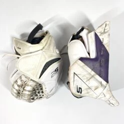 Bauer Supreme 2S Pro - Used Pro Stock Goalie Pads - Full Set (White/Purple/Black) -Hockey Stick Man Photo2023 05 04 125718PM