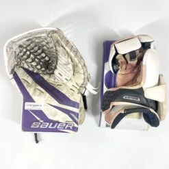 Bauer Supreme 2S Pro - Used Pro Stock Goalie Pads - Full Set (White/Purple/Black) -Hockey Stick Man Photo2023 05 04 125740PM