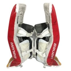 Bauer Supreme Ultrasonic - Used Pro Stock Goalie Pad Set (White/Red/Yellow) -Hockey Stick Man Photo2023 05 04 40940PM
