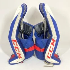 CCM Extreme Flex IV - Used Pro Stock Goalie Pads - Full Set (White/Blue/Red) -Hockey Stick Man Photo2023 05 04 43353PM