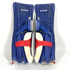 CCM Extreme Flex IV - Used Pro Stock Goalie Pads - Full Set (White/Blue/Red) -Hockey Stick Man Photo2023 05 04 43516PM