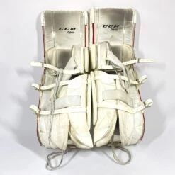 CCM Extreme Flex III - Used Pro Stock Goalie Pads - Full Set (White/Blue/Red) -Hockey Stick Man Photo2023 05 05 22014PM
