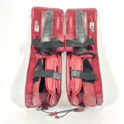 Bauer Vapor Hyperlite - Used Pro Stock Senior Goalie Pads (Maroon/White) -Hockey Stick Man Photo2023 05 24 112507AM