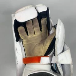 Used Bauer Vapor Hyperlite - Pro Stock Goalie Blocker (White/Orange/Navy) -Hockey Stick Man Photo2023 06 01 60120PM