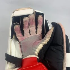 CCM Extreme Flex 6 - Used NHL Pro Stock Goalie Blocker (Red/Yellow) 8 CCM Extreme Flex 6 - Used NHL Pro Stock Goalie Blocker (Red/Yellow) -Hockey Stick Man Photo2023 06 06 70318PM