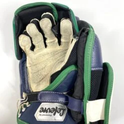 CCM Extreme Flex III - Used Pro Stock Goalie Blocker (Navy/Green/Gold) -Hockey Stick Man Photo2023 06 07 42933PM