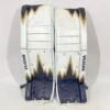 Vaughn Pro Custom - Used NCAA Pro Stock Goalie Pads (White/Blue/Gold) -Hockey Stick Man Photo2023 06 09 10049PM