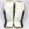 CCM Extreme Flex 5 - Used NCAA Pro Stock Goalie Pads (White/Blue/Gold)