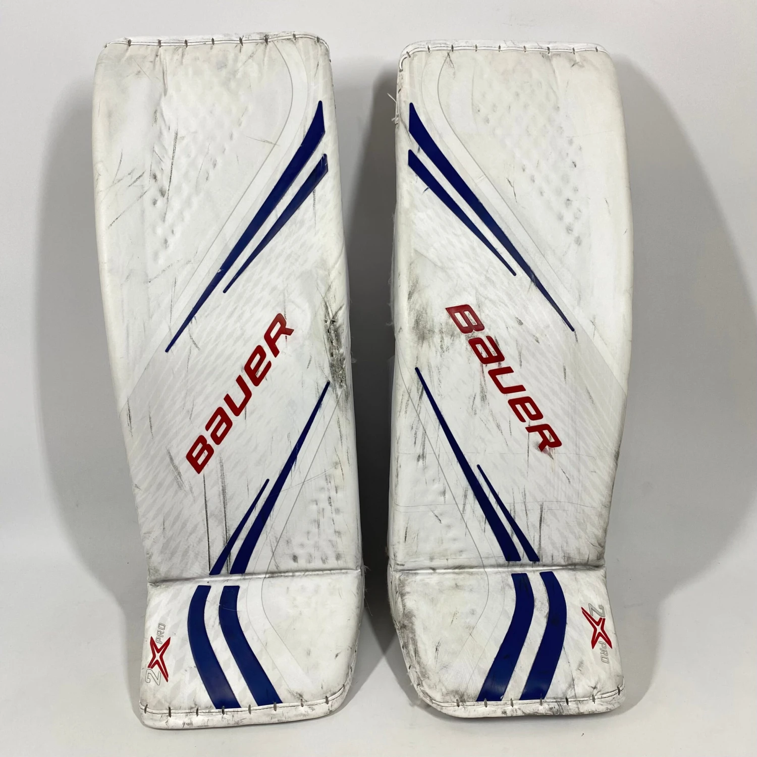 Bauer Vapor 2X Pro - Used Pro Stock Goalie Pads (Red/White/Blue) 3 Bauer Vapor 2X Pro - Used Pro Stock Goalie Pads (Red/White/Blue)