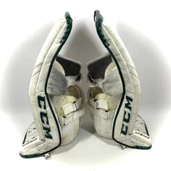 CCM Extreme Flex 5 - Used Pro Stock Goalie Pads (White/Green) 11 CCM Extreme Flex 5 - Used Pro Stock Goalie Pads (White/Green) -Hockey Stick Man Photo2023 06 12 61827PM