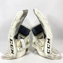 CCM AXIS - Used Pro Stock Goalie Pads (White) -Hockey Stick Man Photo2023 06 13 121250PM
