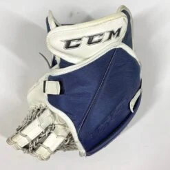 CCM Extreme Flex 5 - Used Pro Stock Goalie Glove (White/Gold/Navy) -Hockey Stick Man Photo2023 06 15 25431PM