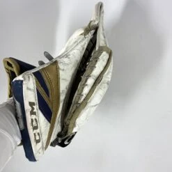 CCM Premier II - NCAA Pro Stock Full Goalie Set (White/Gold/Blue) 21 CCM Premier II - NCAA Pro Stock Full Goalie Set (White/Gold/Blue) -Hockey Stick Man Photo2023 08 16 121713PM
