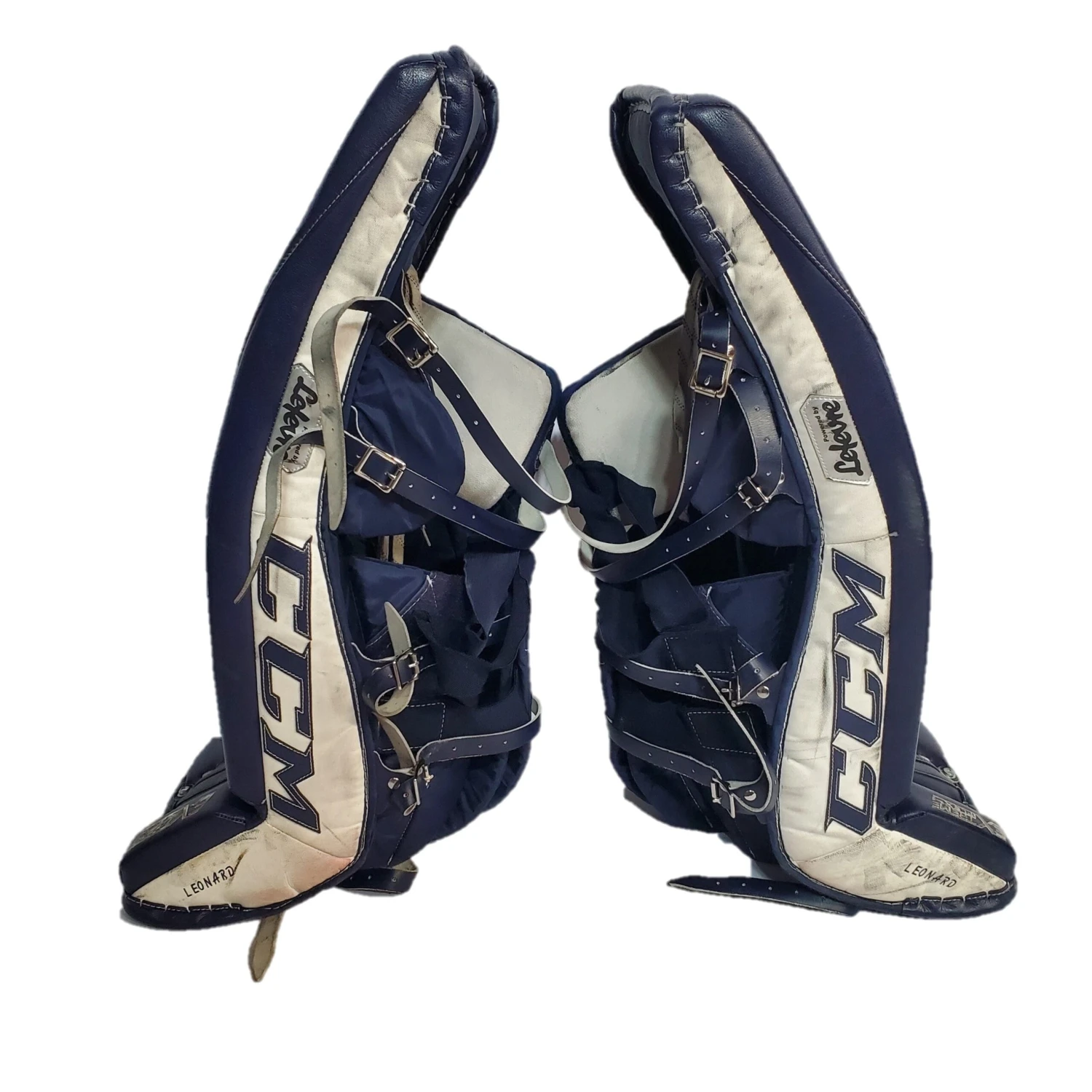 CCM Extreme Flex IV - Used Pro Stock Goalie Pads - (Navy/White) 5 CCM Extreme Flex IV - Used Pro Stock Goalie Pads - (Navy/White) - Image 3